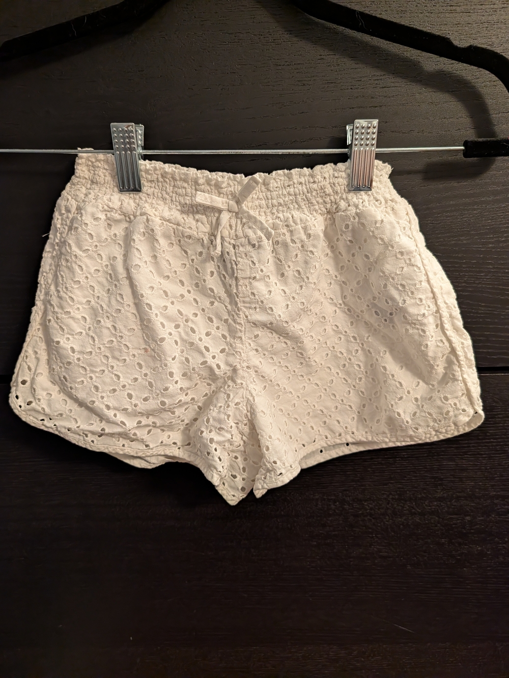 Polo by Ralph Lauren White Eyelet Drawstring Shorts
